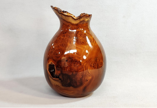 Wooden Vase Hand Carved Russian Olive Burl Wood